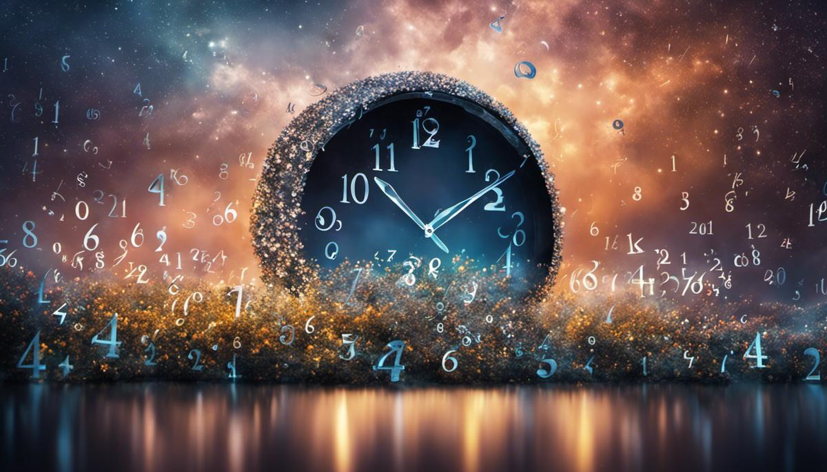 An image showing various numbers floating around in a dream-like background