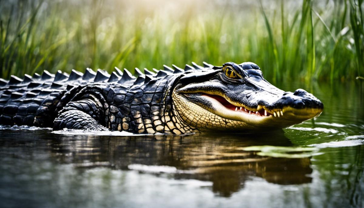 Image of an alligator emerging from water, symbolizing the complex nature of spirituality in Christianity