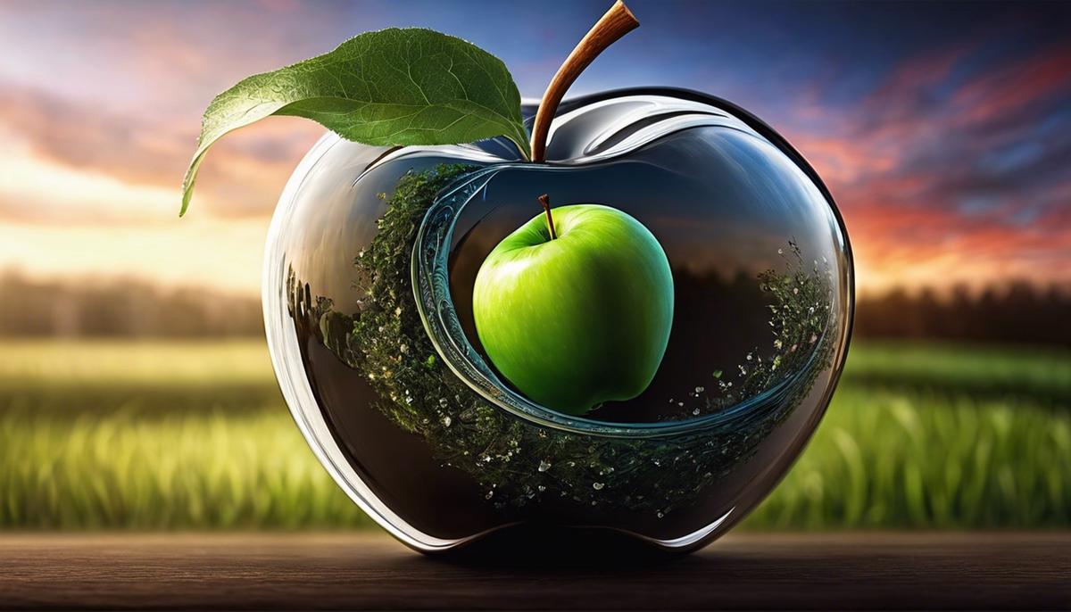An image of an apple representing dreams and different life experiences.