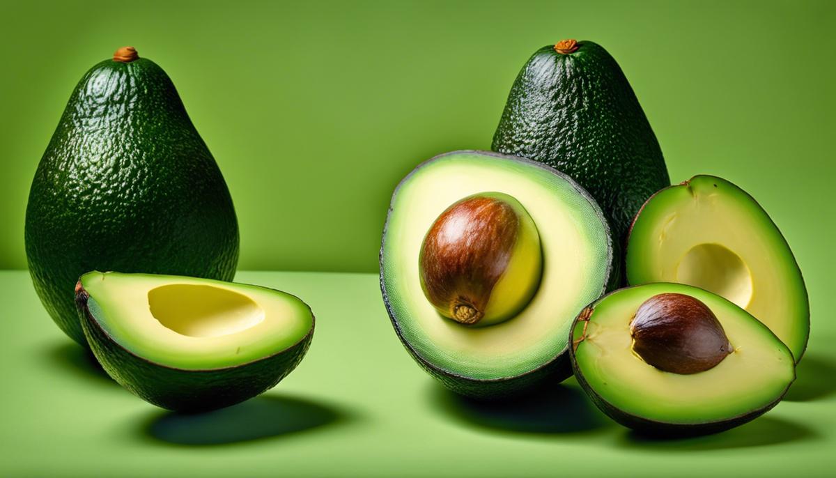 An image of a ripe avocado sliced open to reveal its creamy texture and vibrant green color, symbolizing the hidden messages and symbolism found within.