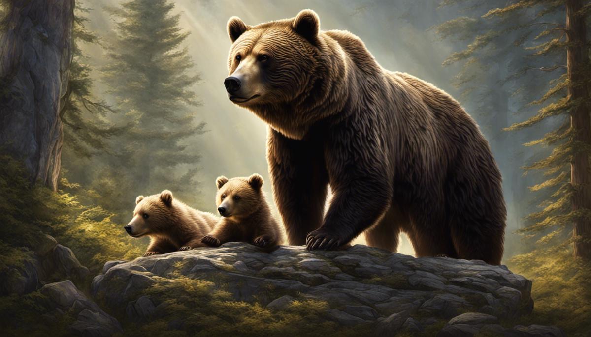 Image depicting a mother bear protecting her cubs, symbolizing the concept of divine vengeance in biblical tradition.
