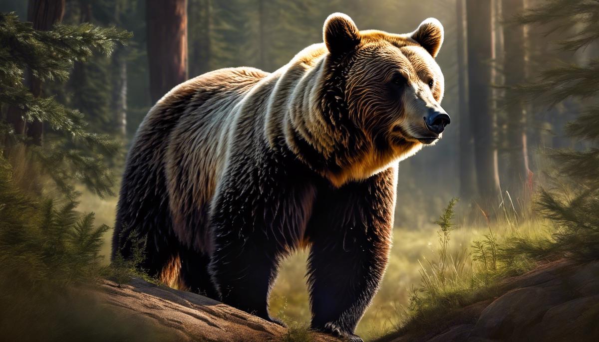 Image of a bear in nature symbolizing strength, wisdom, and introspection