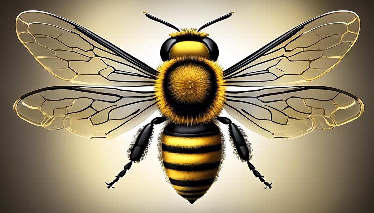 An image of a bee with its wings spread, symbolizing the diversity and significance of bee symbolism in various cultures.