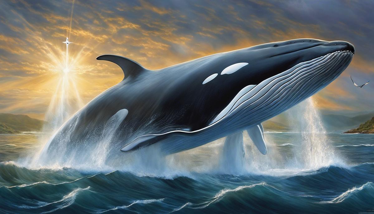 Image depicting the biblical significance of whales in dream interpretation and the exploration of symbolism in biblical literature