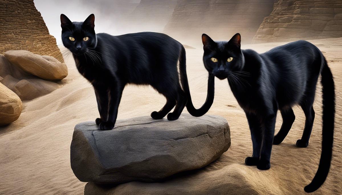 Image of black cats in biblical history, representing their mysterious and significant role.
