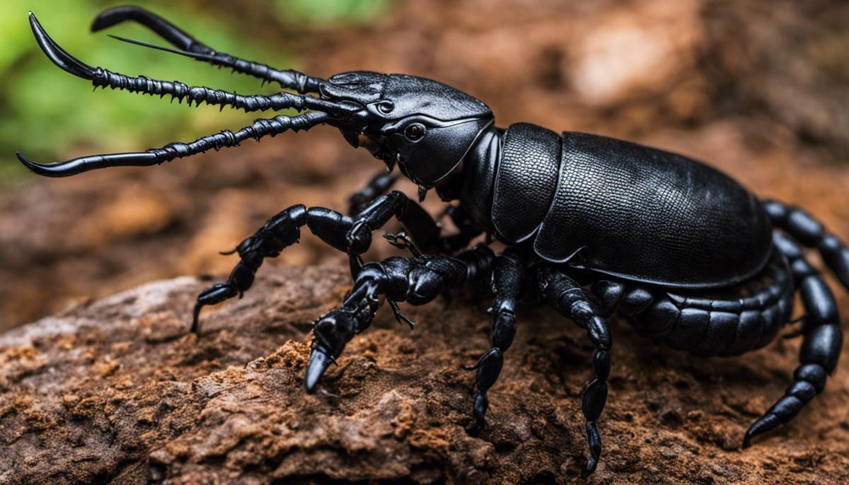 A black scorpion, symbolizing the complex nature of dreams and their interpretation
