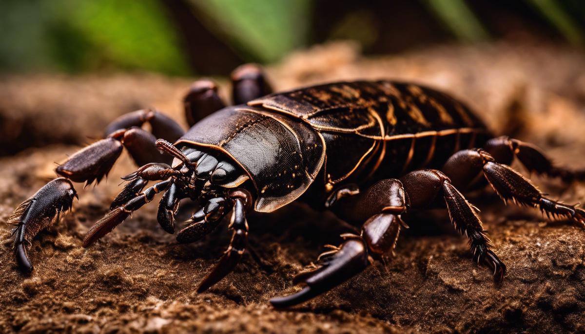 Image of a brown scorpion symbolizing fear, adaptability, and transformation in dream interpretation.