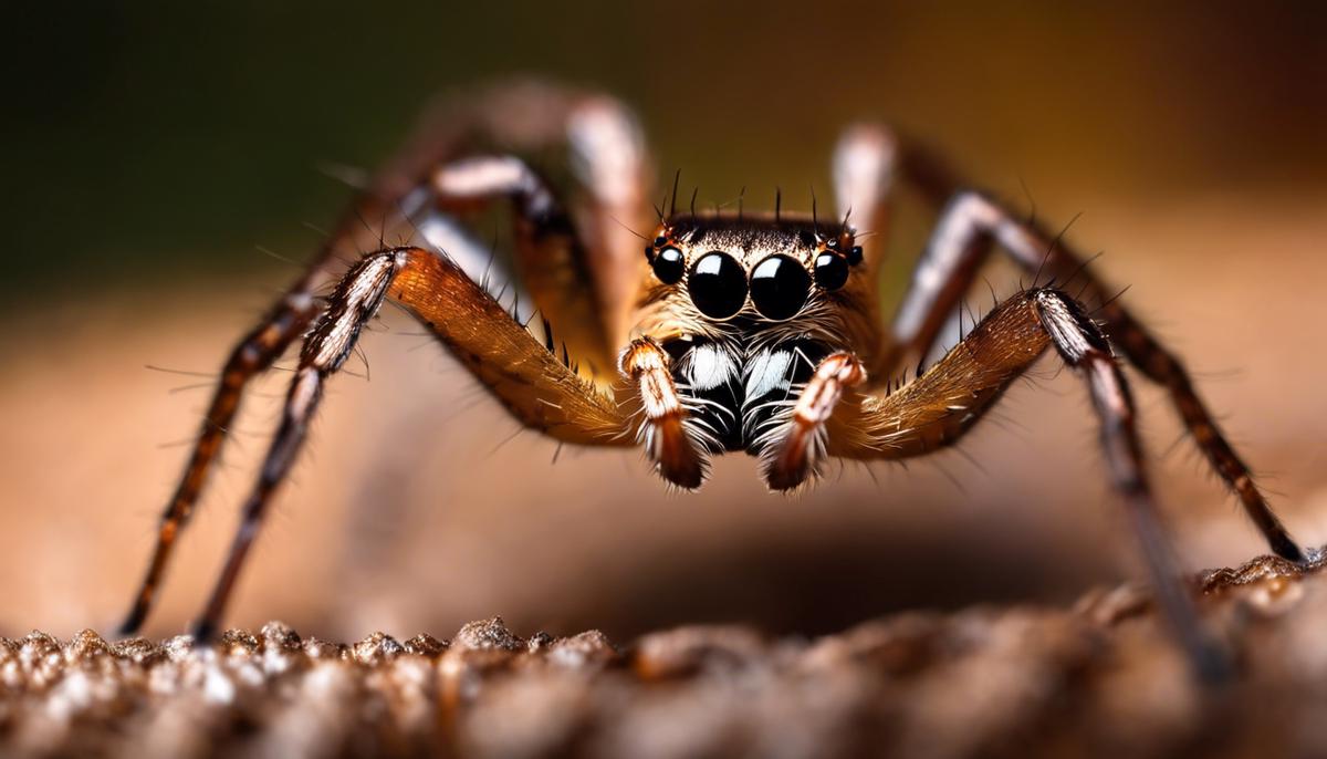 Image of a brown spider crawling on a web.