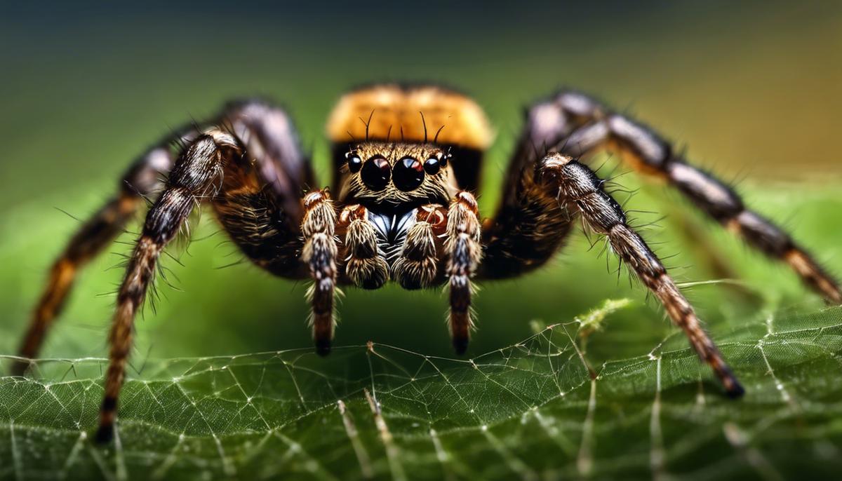 Image of a brown spider crawling on a spider's web