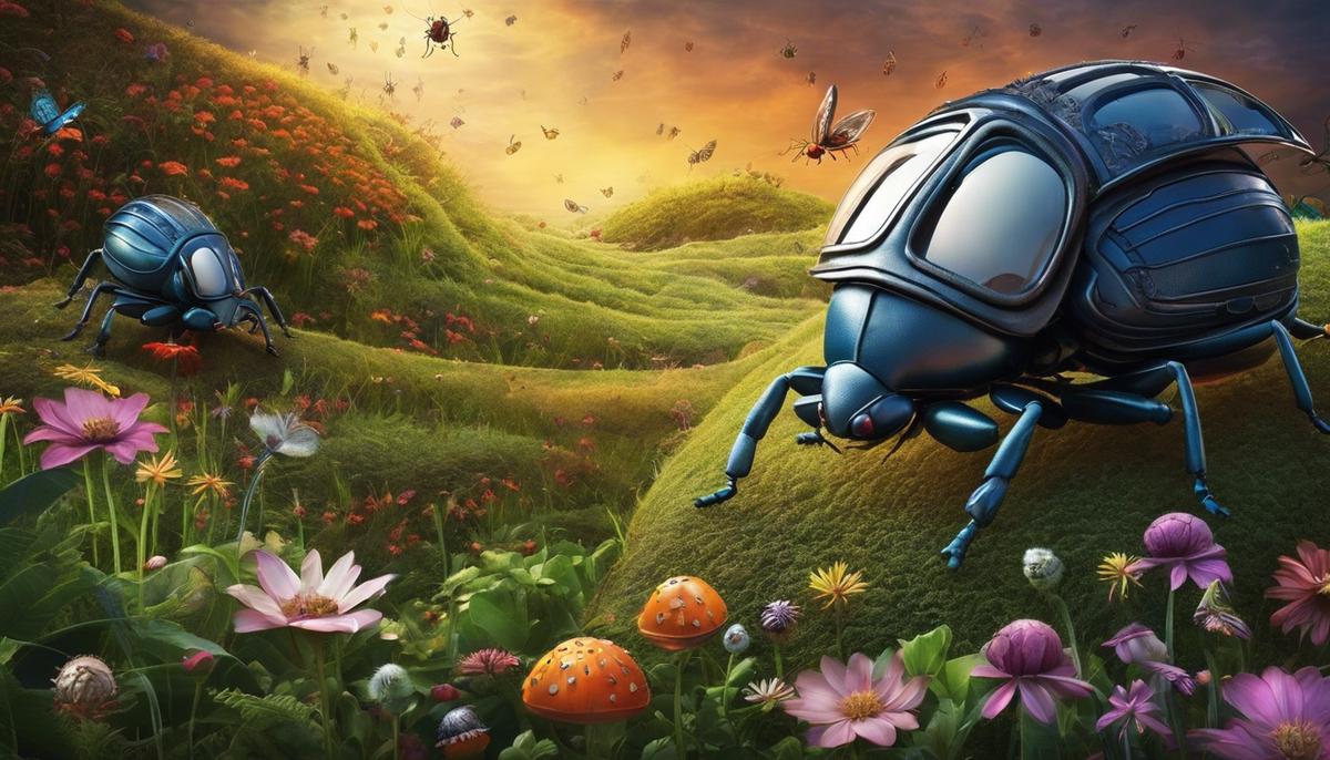 Image of bugs in a dream representing complex emotions or relationships