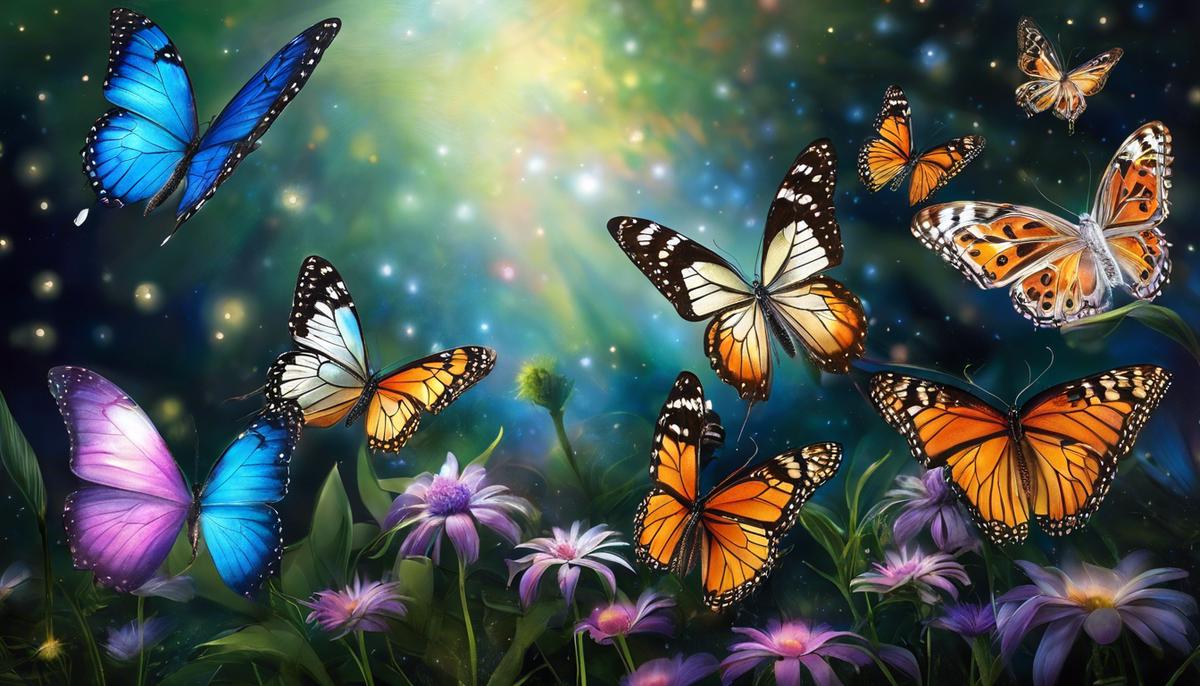 Image of butterflies in dreams, representing transformation and personal growth.