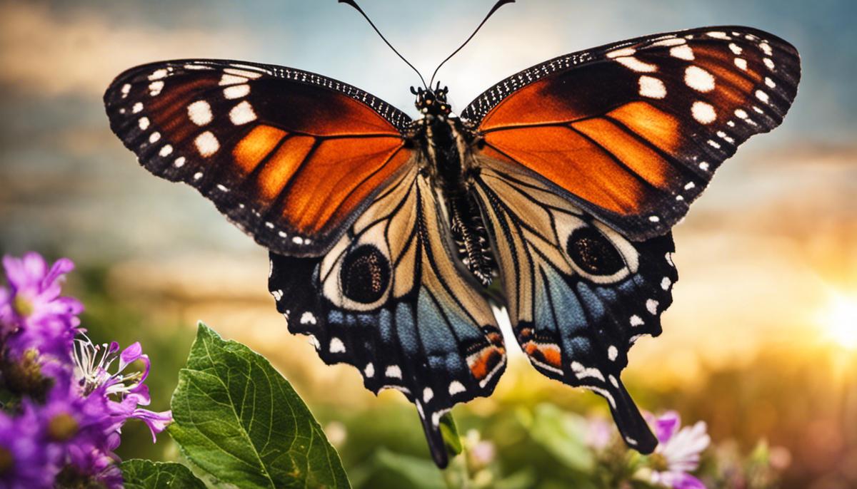 Image of a butterfly with open wings symbolizing growth, hope, and resilience