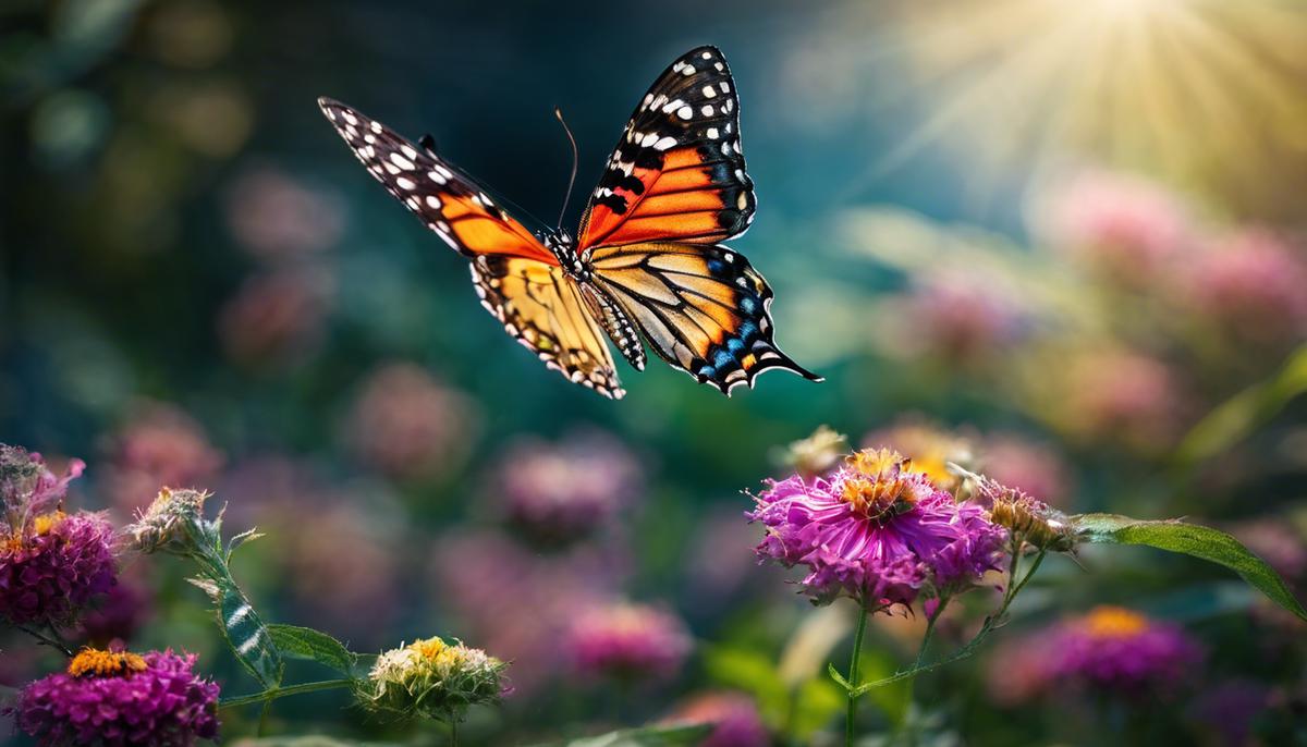Image of a butterfly in a garden, symbolizing the delicate beauty of nature and its connection to dreams