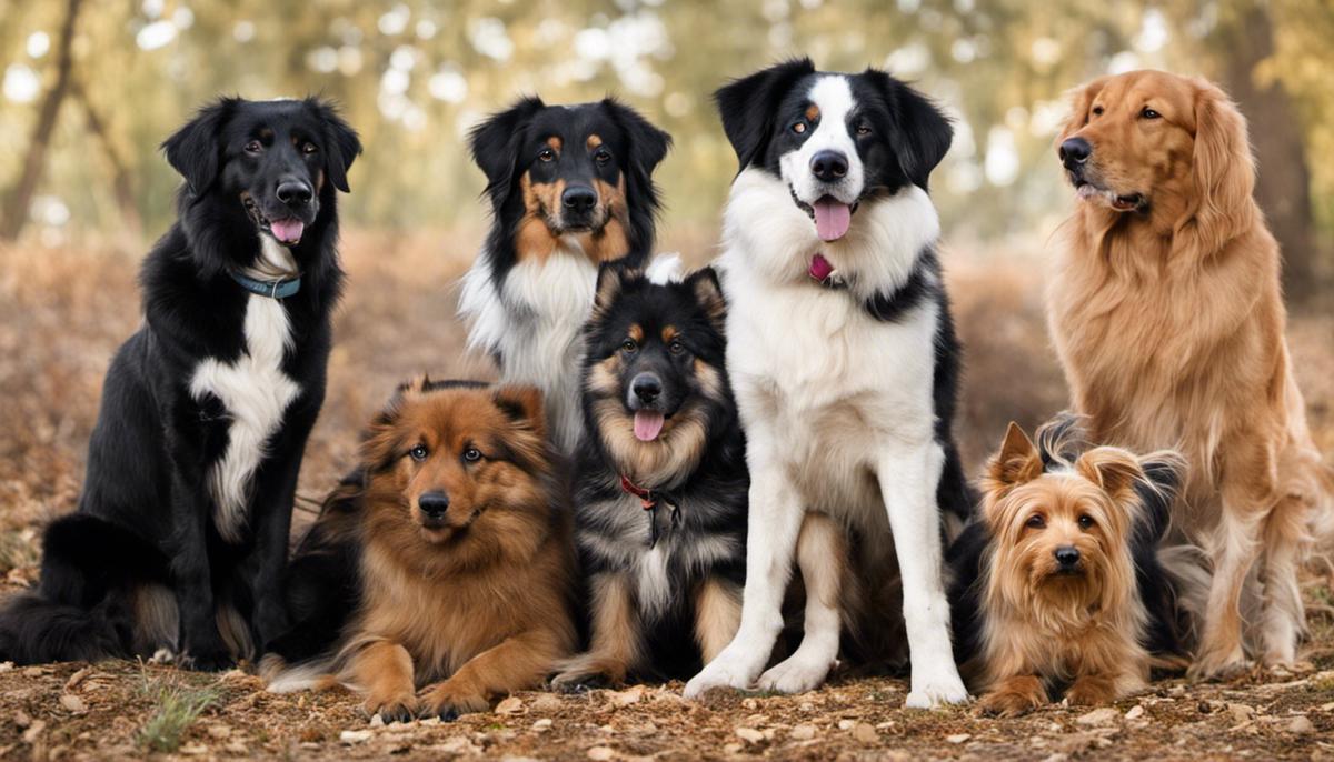 Canine Symbolism within the Dream Psychodynamics Framework, an image showing different types of dogs representing the diverse interpretations and significances they hold.