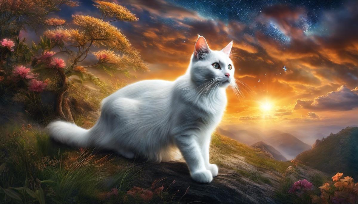 Image featuring a cat appearing in a dream, representing the symbolism and meaning associated with feline dream visitors