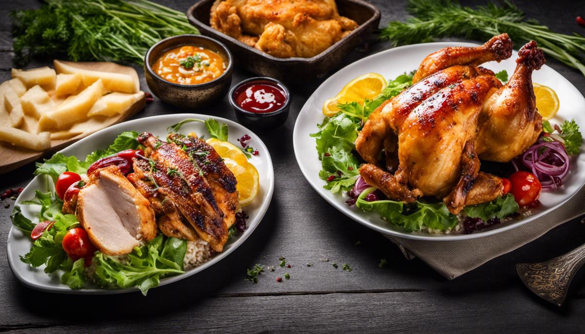 Image of various chicken dishes representing the different types of chicken dreams
