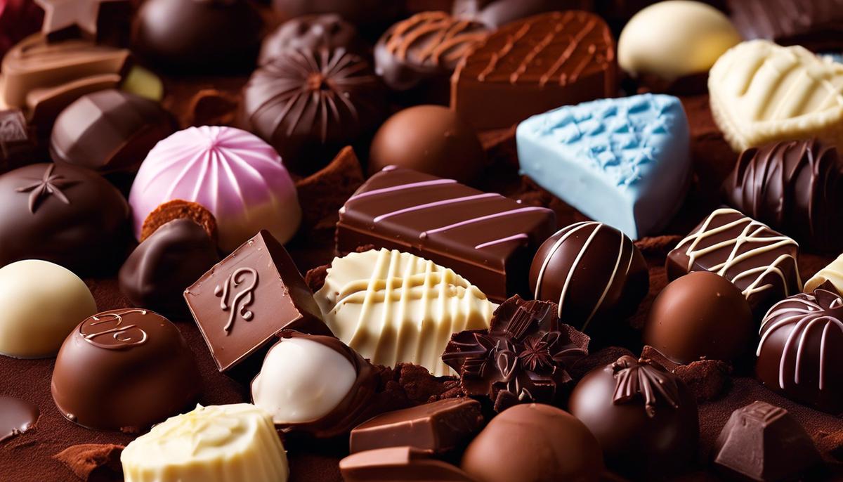 Image of a variety of chocolates, representing the concept of chocolate dreams and self-discovery.