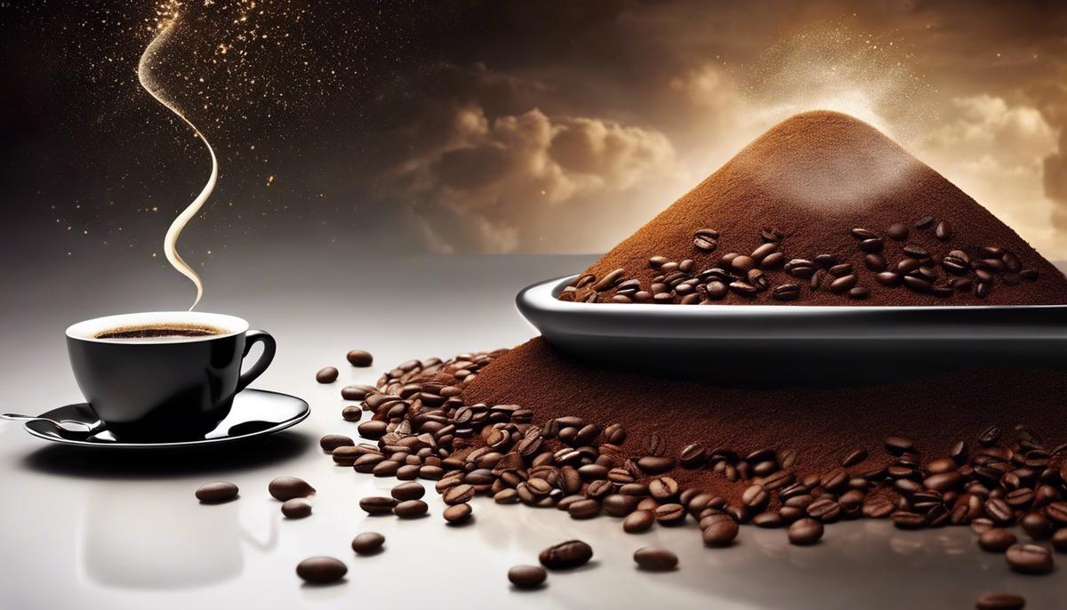 Image depicting the idea of dreams and coffee blending together, symbolizing introspection and awakening