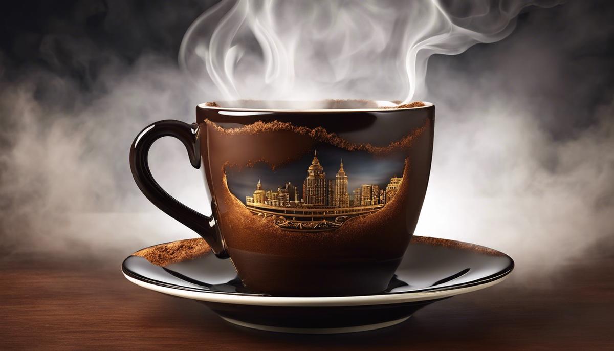 Image of a coffee cup with steam rising, representing the concept of coffee dreams.