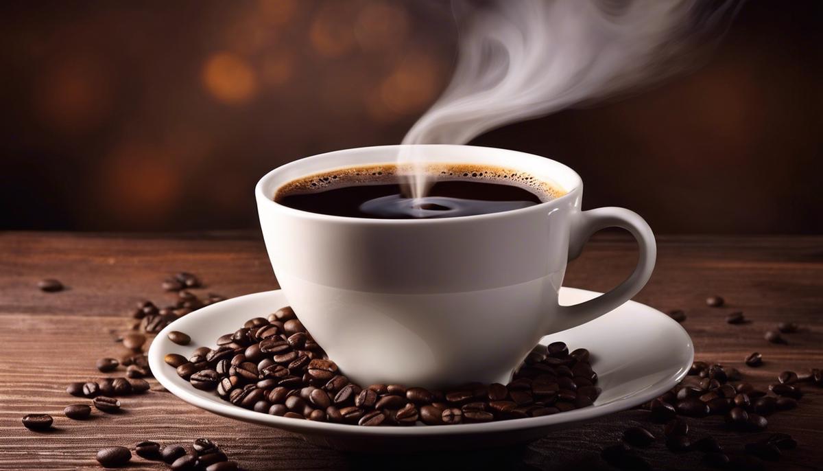 A dreamy cup of coffee with steam rising, symbolizing the mystery and allure of coffee dreams in our subconscious mind.
