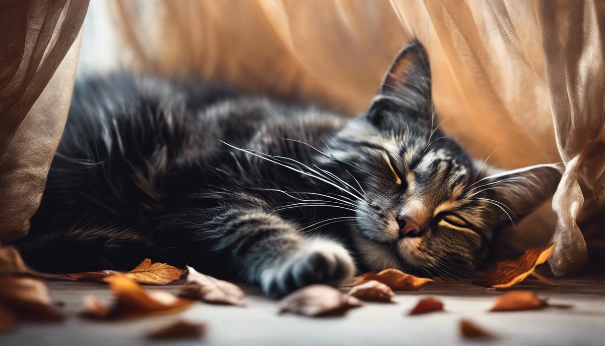 An image of a dead cat in a dream, symbolizing the mystery and reflection associated with the dream interpretation.
