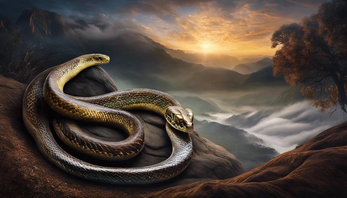 Image of a dream with dead snakes, representing spiritual transformation