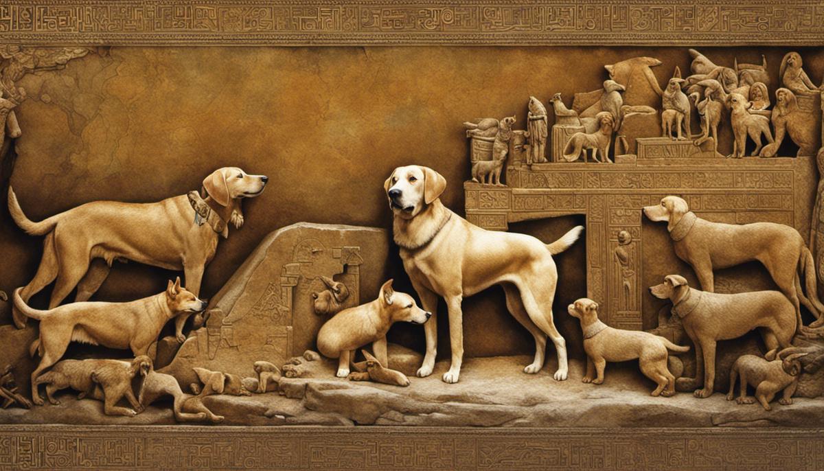 Image depicting the exploration of dogs' depiction in biblical contexts, showcasing the complexities and multitudes of interpretations surrounding ancient civilizations.