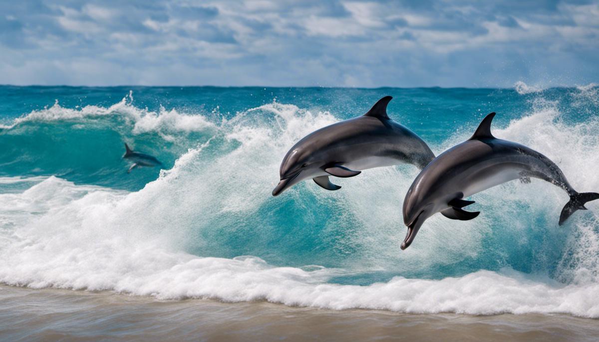 An image of dolphins swimming in the ocean, representing their symbolic meaning in spiritual dream interpretation