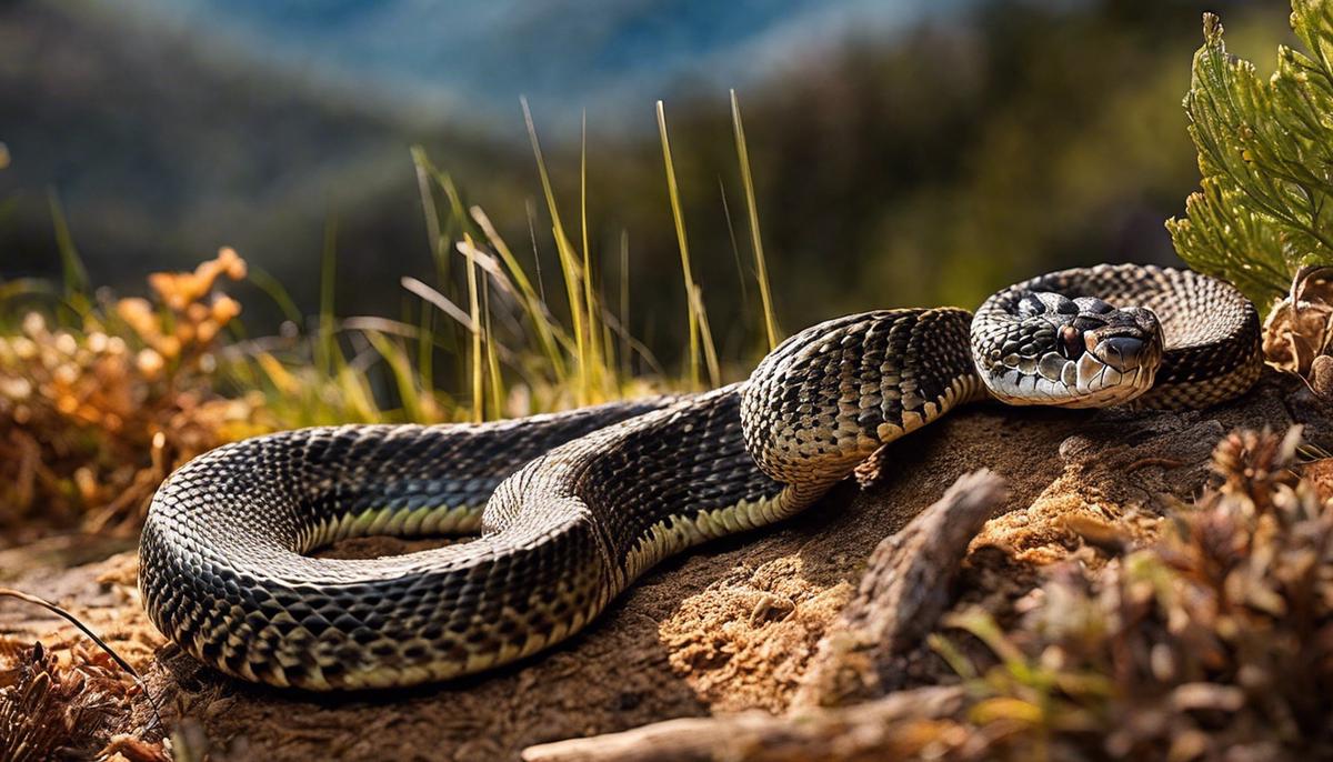 A dream rattlesnake, representing transformation and self-renewal