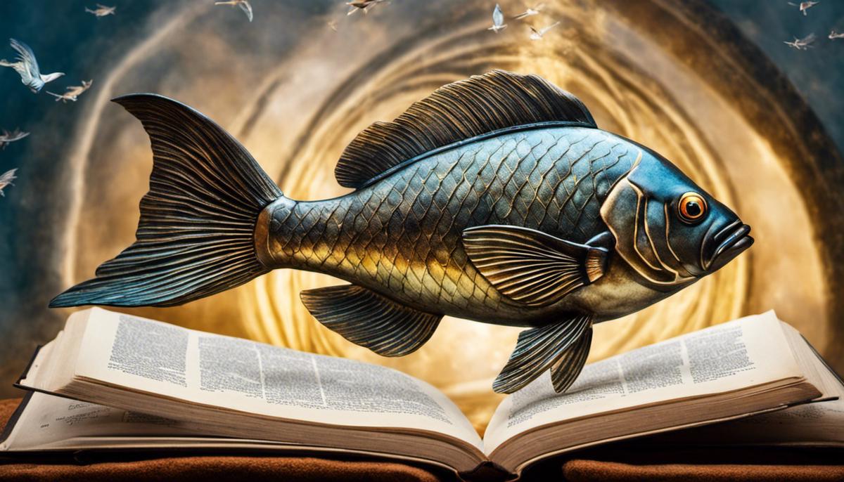 An image with a fish symbol, representing the complex relationship between dreams and biblical literature.