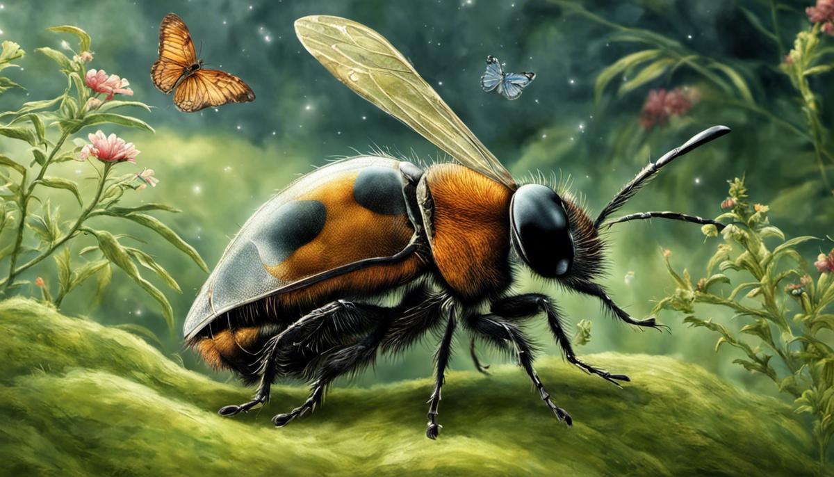 Image depicting the connection between dreams and insects for someone who is visually impaired