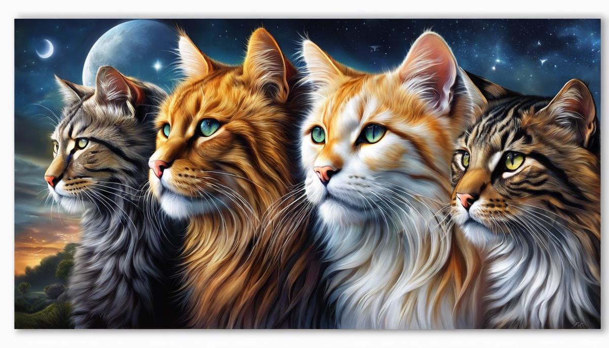 Image of multiple felines symbolizing dreams and their meaning.