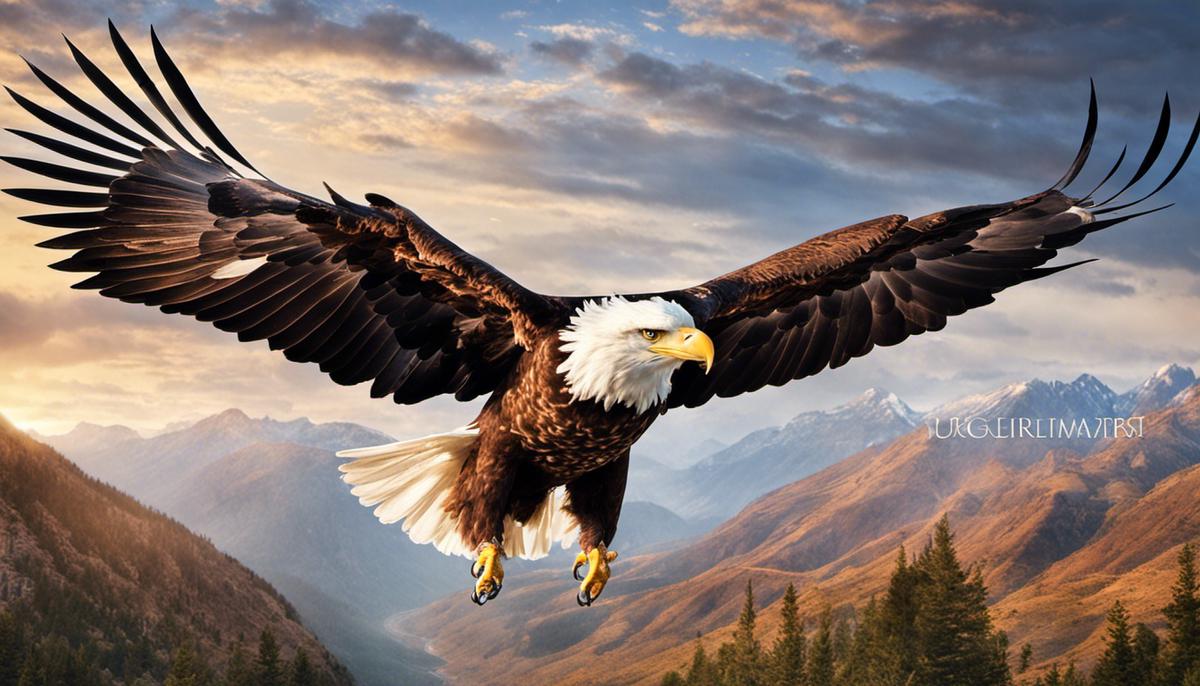 An image of an eagle soaring in the sky, representing its symbolic significance in biblical texts