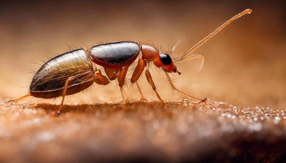 A close-up image of fleas crawling on a surface, representing the psychological interpretations of dreams about fleas.