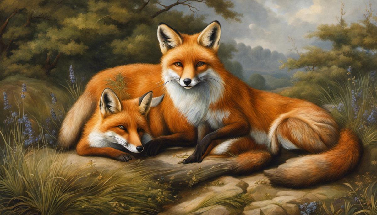 Image of foxes in biblical texts, symbolizing different aspects of human nature