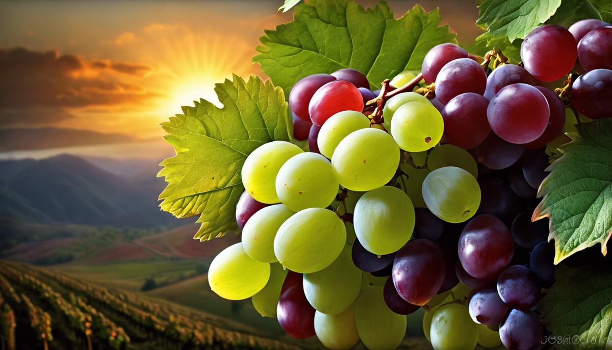 An image of a beautiful bunch of grapes, symbolizing abundance and spiritual consciousness