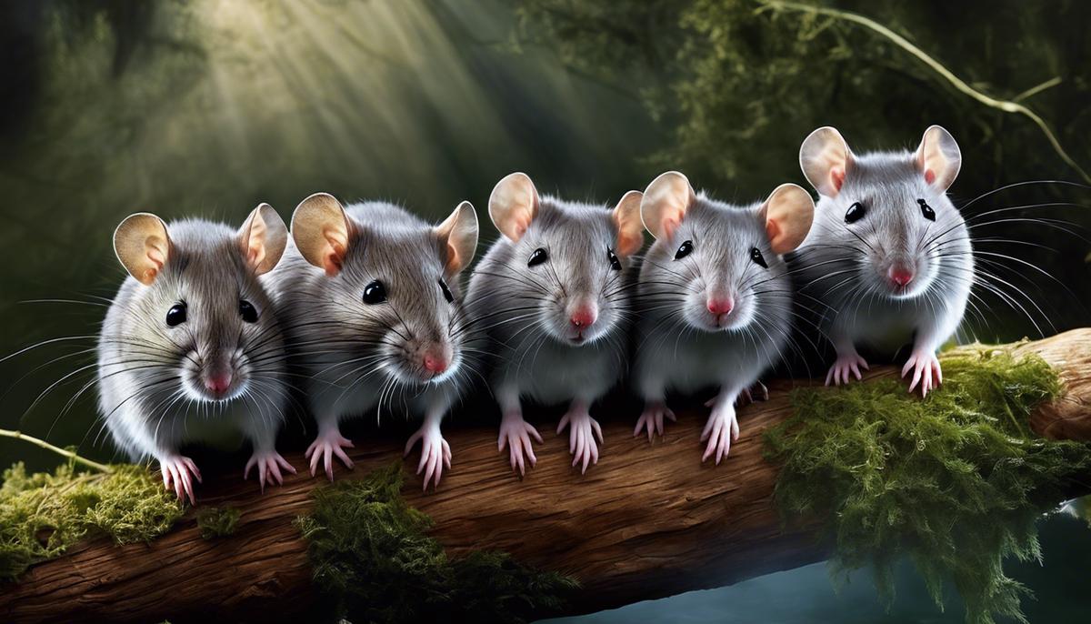 Image of gray rats in a dream, symbolizing allegorical meaning and prompting reflection.