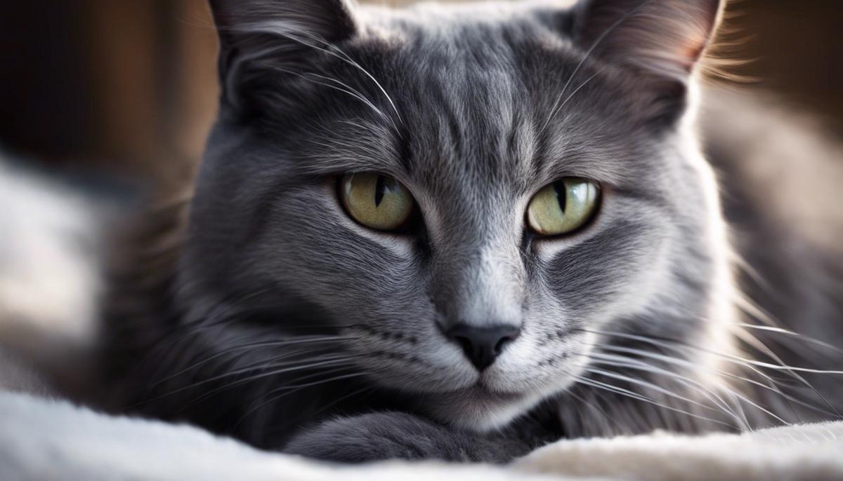 A dreamy image of a grey cat, symbolizing comfort and adaptability in parenting