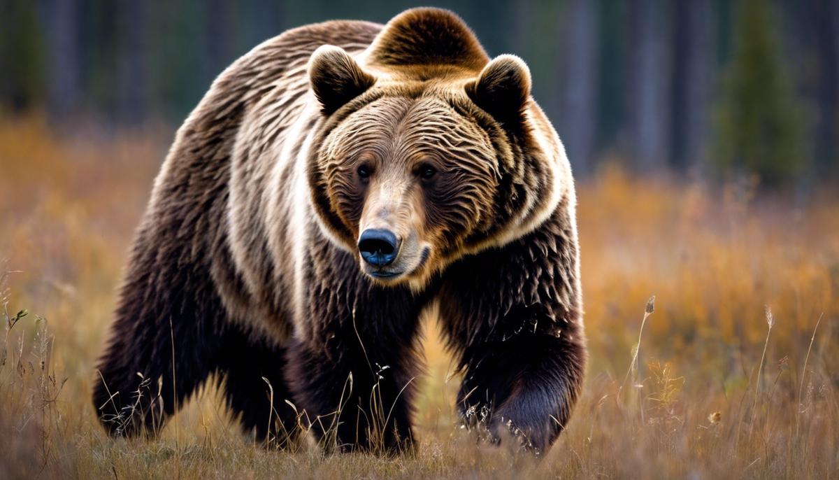 An image of a grizzly bear in a dream, representing the symbolism and psychological state discussed in the text.