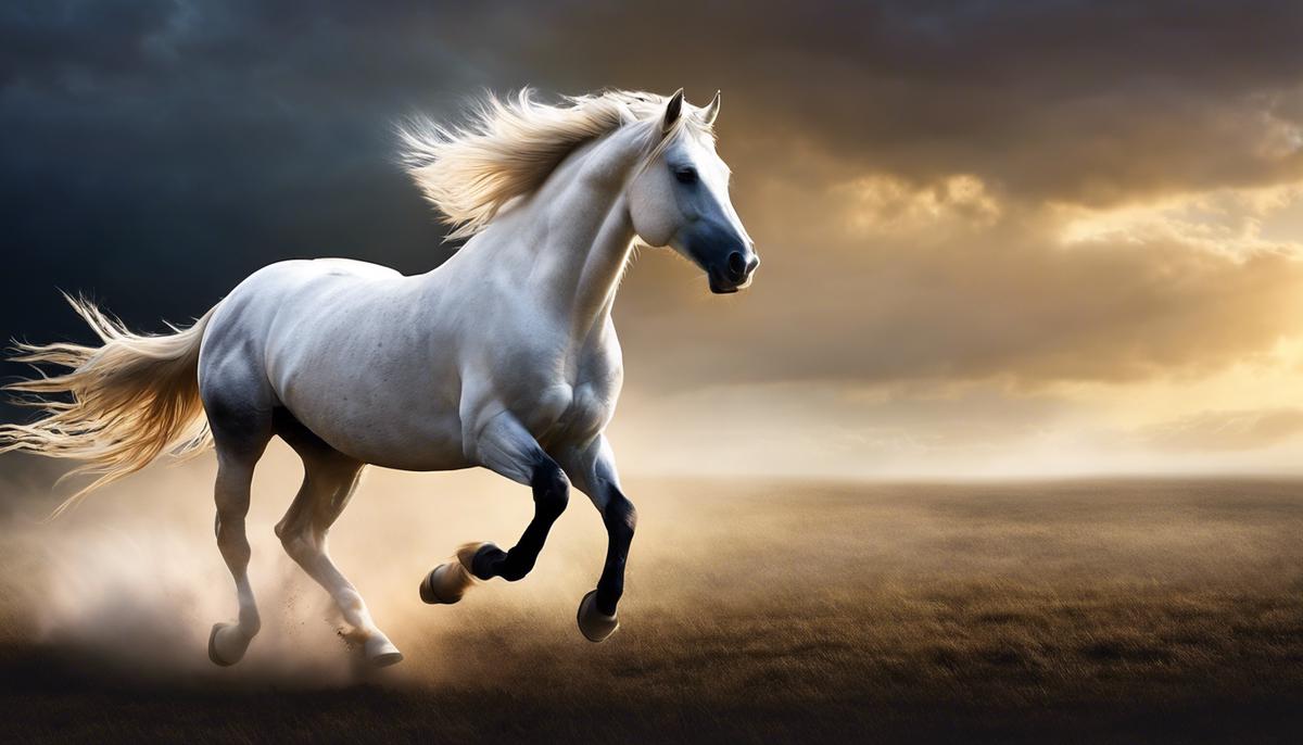 An image of a horse running free in a dream, symbolizing freedom and the pursuit of personal ambitions.