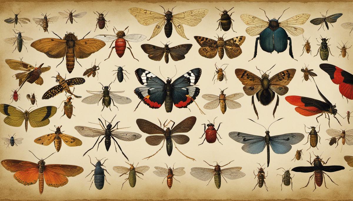 An image illustrating various insects mentioned in biblical texts, showcasing the diverse and symbolic roles they play.