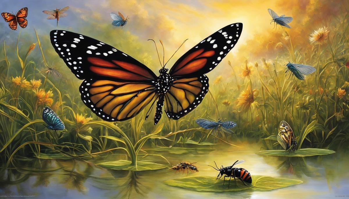 Image of insects appearing in a dream, symbolizing the hidden meanings and messages we can uncover from their presence.