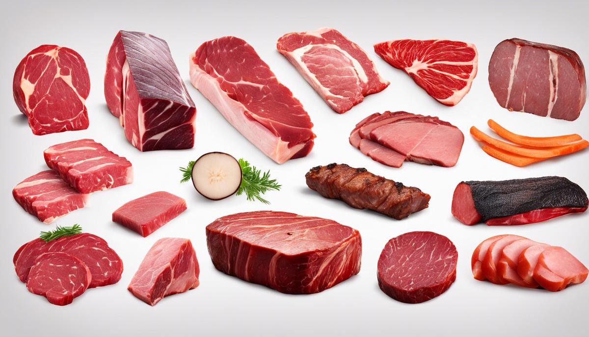 Image description: A picture depicting different types of meat, symbolizing the different meanings and symbolism of meat dreams.