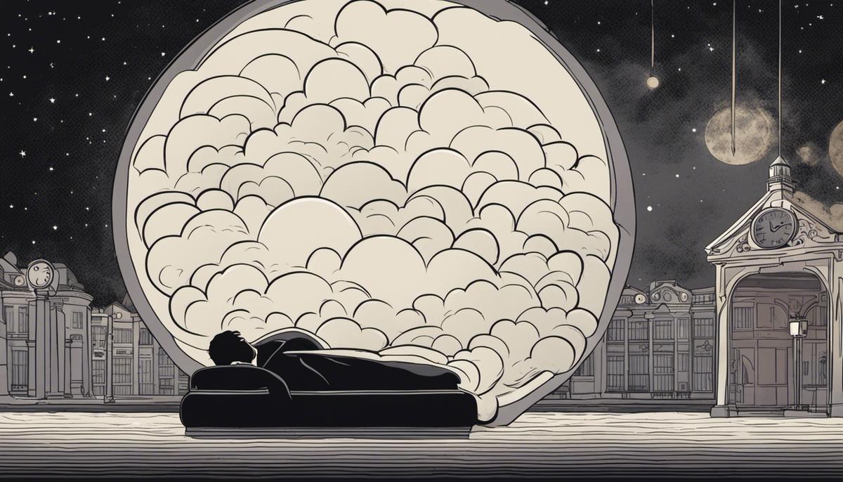 Illustration of a person sleeping with a thought bubble containing the number 17