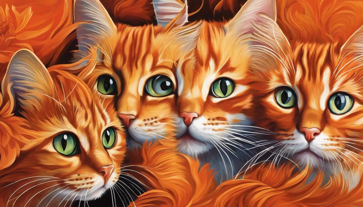 Image of playful and vibrant orange cats representing the fashion trend and lifestyle.