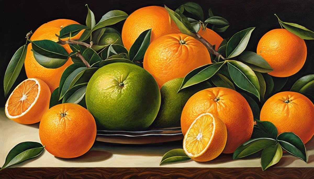 A bowl of fresh oranges, radiating the vibrant color and refreshing aroma of citrus fruits