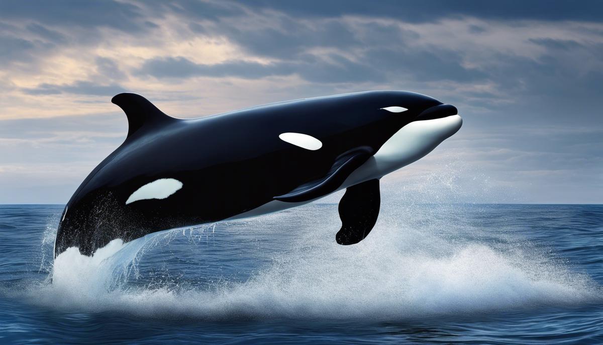 Image of an orca swimming in the ocean, representing the symbolism discussed in the text.