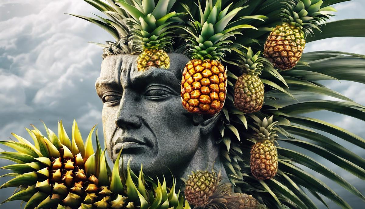 An image depicting a dream with pineapples symbolizing the complexity of the human brain
