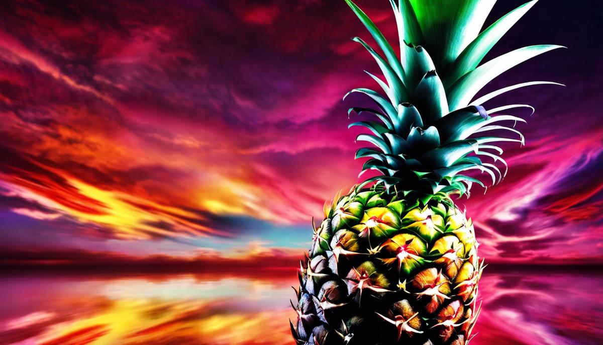 Image of a pineapple representing dreams and symbolism in a colorful and vibrant way