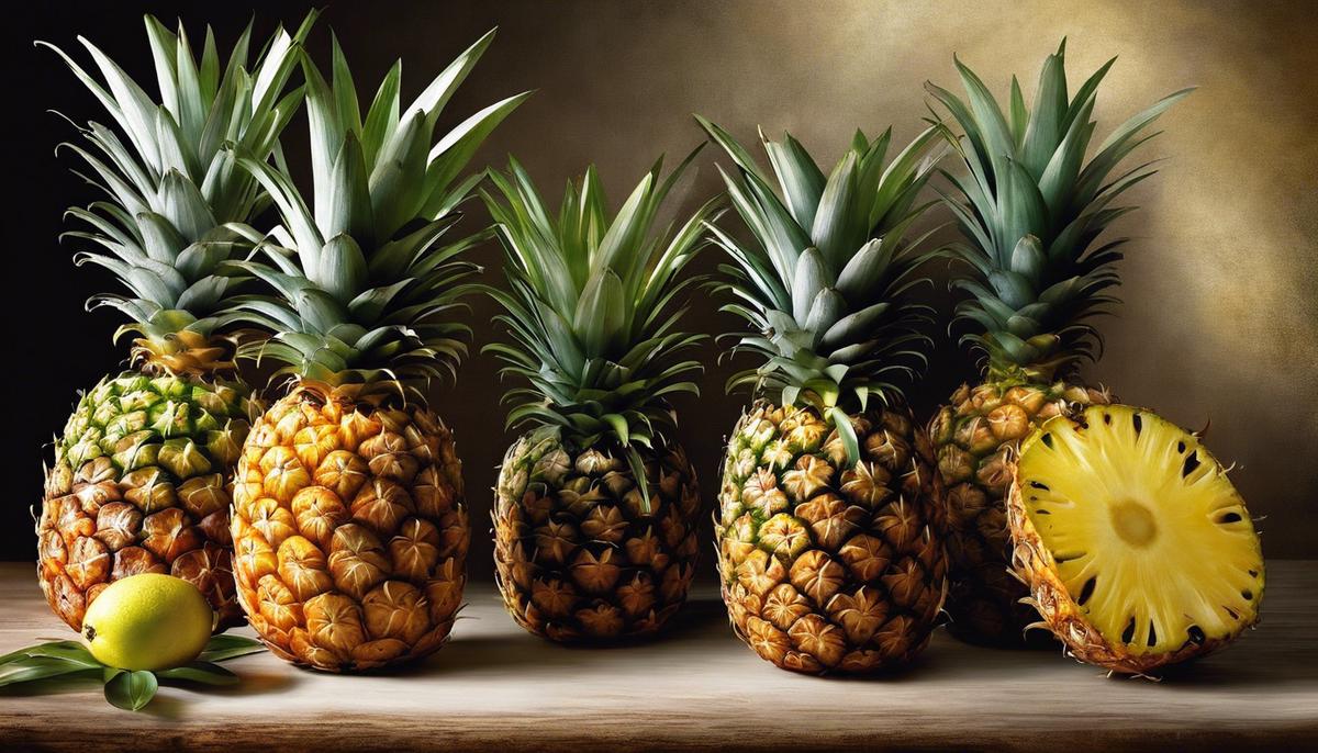 An image depicting the different dream interpretations associated with pineapples throughout history.